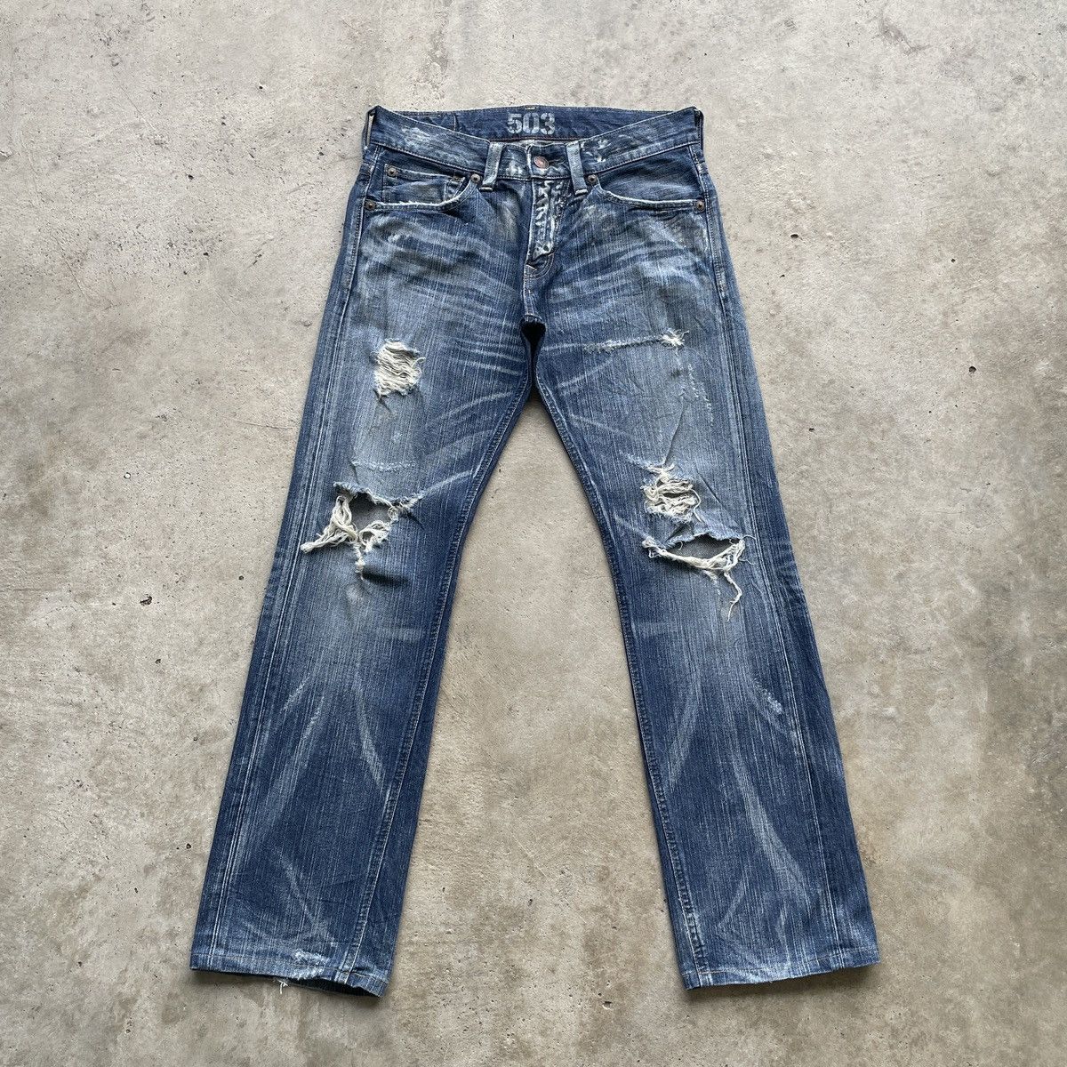 Edwin Vintage Edwin 503 Ripped Faded Distressed Jeans Pants Denim Size US 32 / EU 48 - 1 Thumbnail