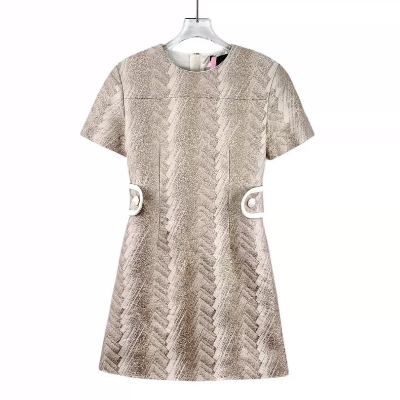 Louis Vuitton Louis Vuitton 22 Beige Gold Embroidered Sheep Wool Crew Ne Size XXS / US 00 / IT 34 - 1 Thumbnail
