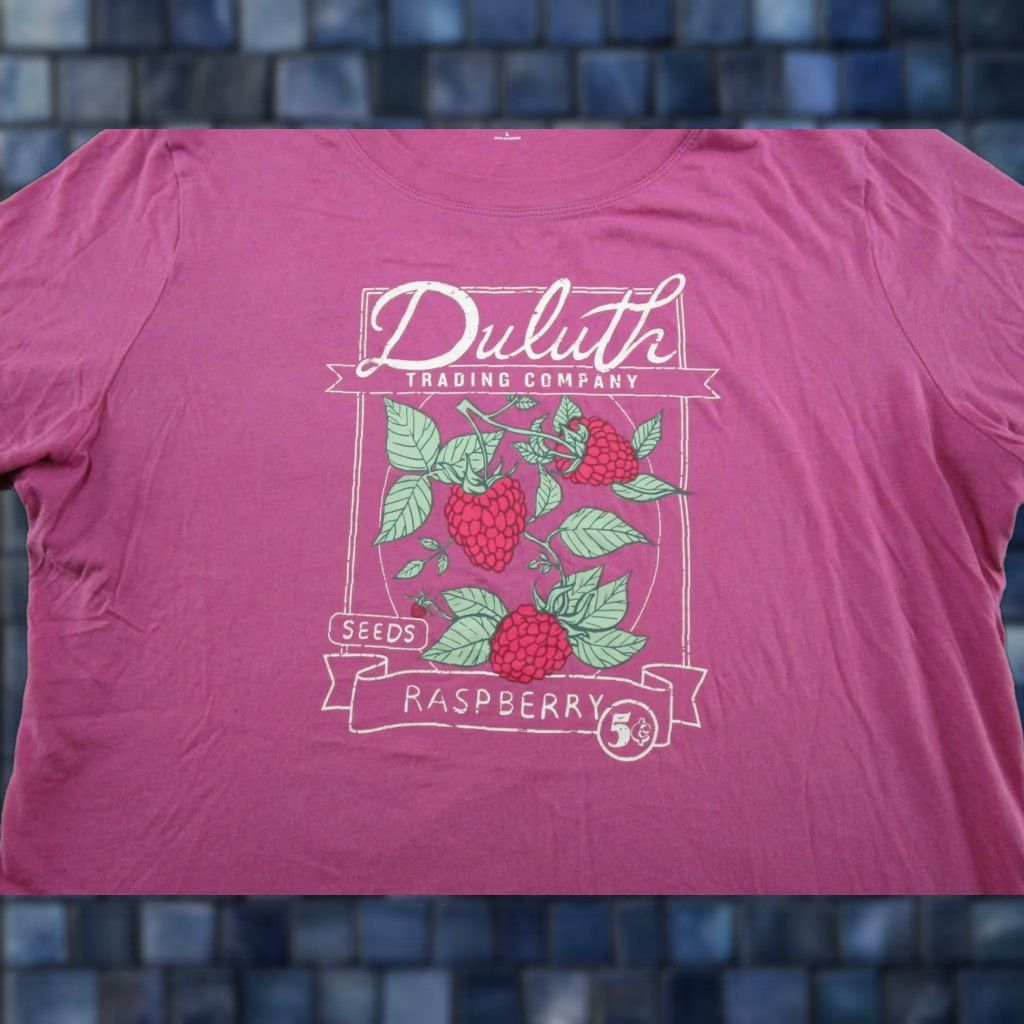 CO Duluth Trading Co Rasberry Seeds Gardening Short Sleeve Shirt Women's L Red Button Vintage No Size L / US 10 / IT 46 - 1 Thumbnail