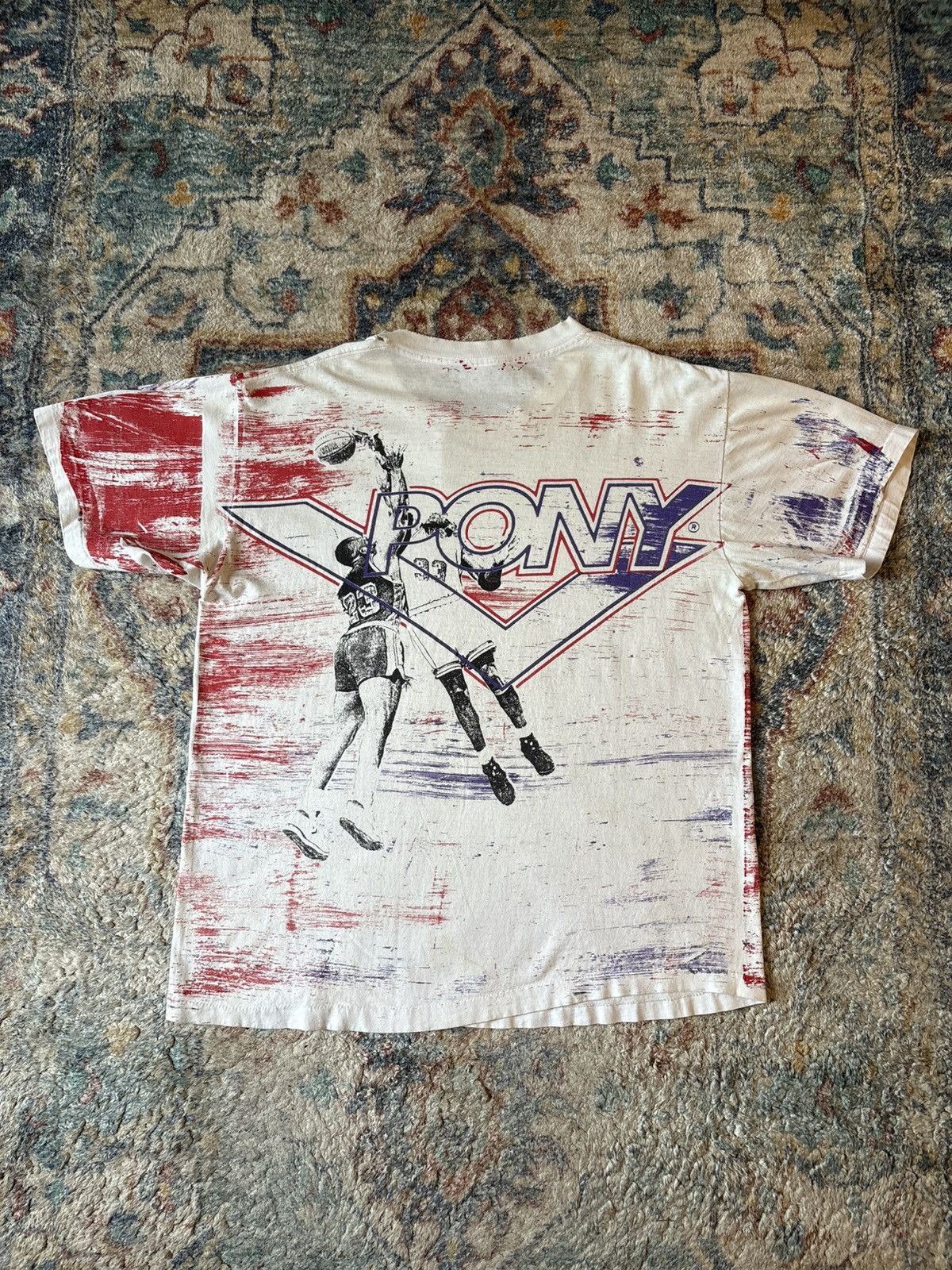 Vintage Vintage Pony Basketball All Over Print T-shirt Size XL Size US XL / EU 56 / 4 - 2 Thumbnail