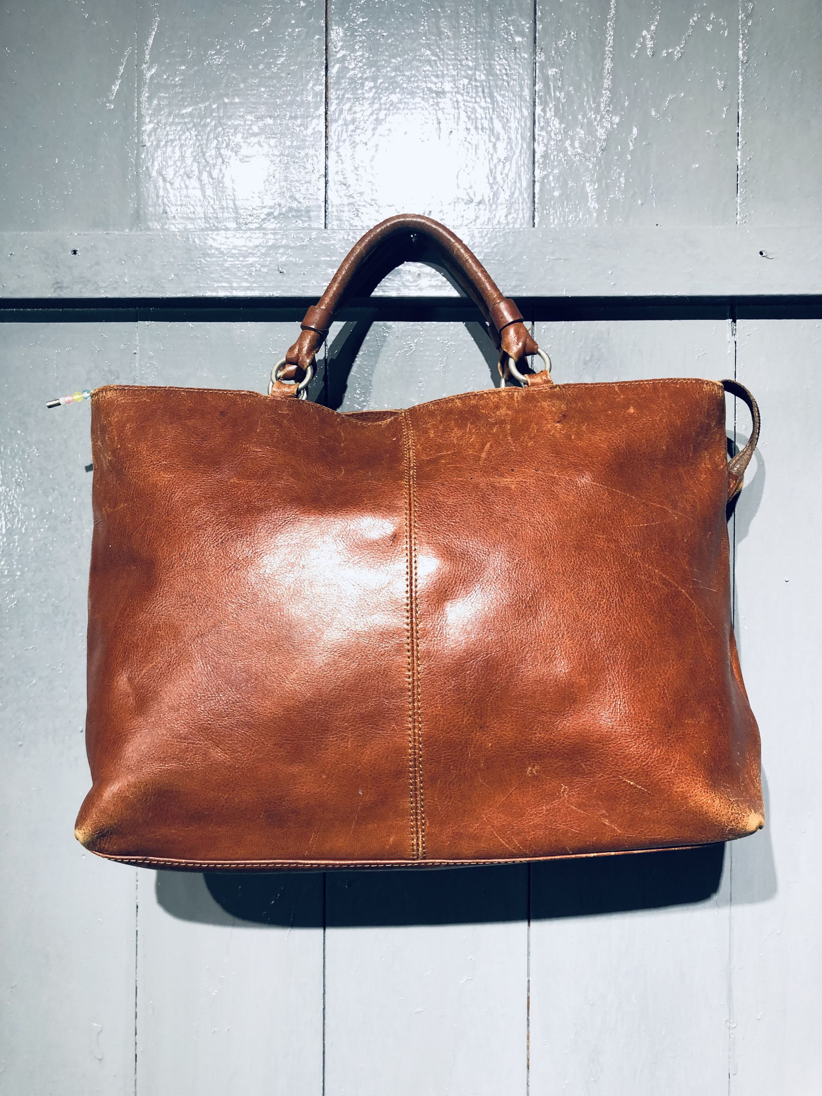 Genuine Leather × Leather JAPANESE STREEWEAR FASHION STYLE LEATHER HANDCARRY BAG Size ONE SIZE - 3 Thumbnail