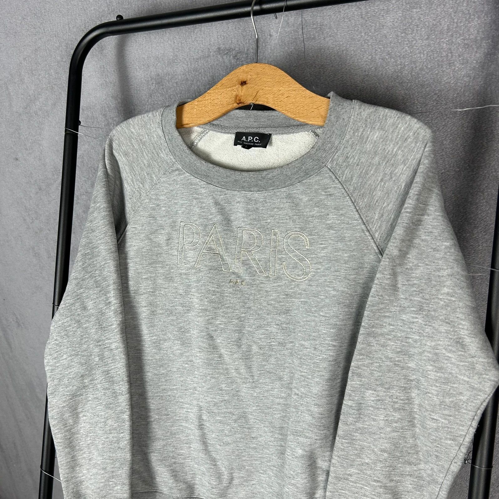 A.P.C. A.P.C grey crewneck big logo haft spellout print Size S / US 4 / IT 40 - 3 Thumbnail
