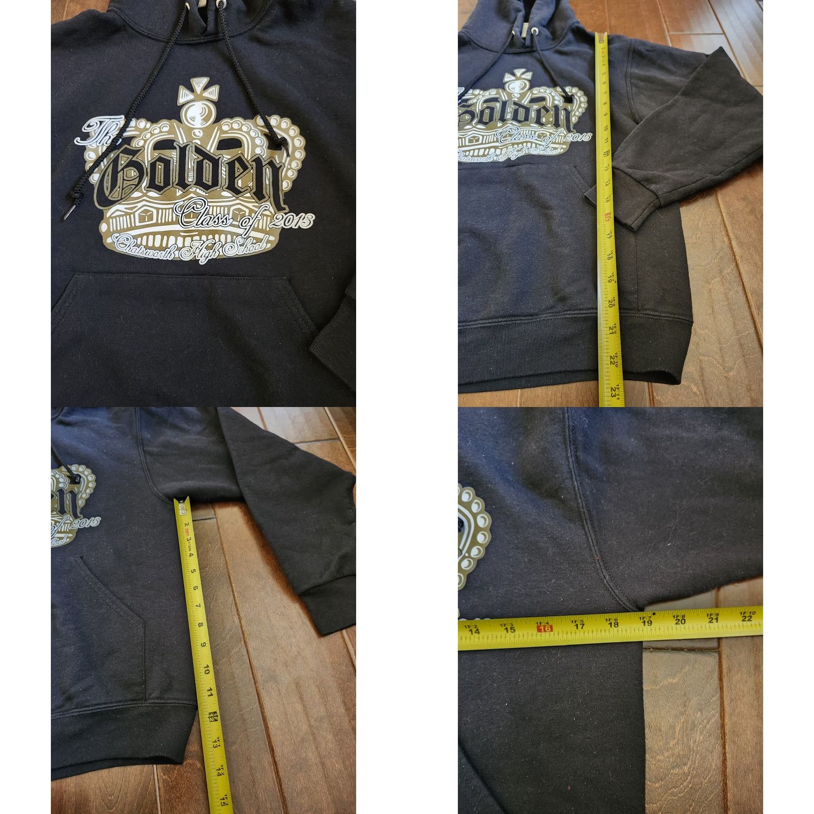 Jerzees Chatsworth High School Golden Class Of 2013 Custom Hoodie Bubbles - Size S - Black - Pullover - Hooded - Pockets - Unisex Adults - JERZEES Size US S / EU 44-46 / 1 - 8 Thumbnail
