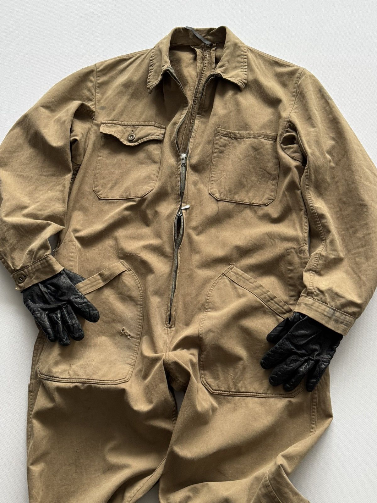 Vintage 1960s Vintage British Work 'Aero' Zip Faded Coveralls Size US 32 / EU 48 - 3 Thumbnail