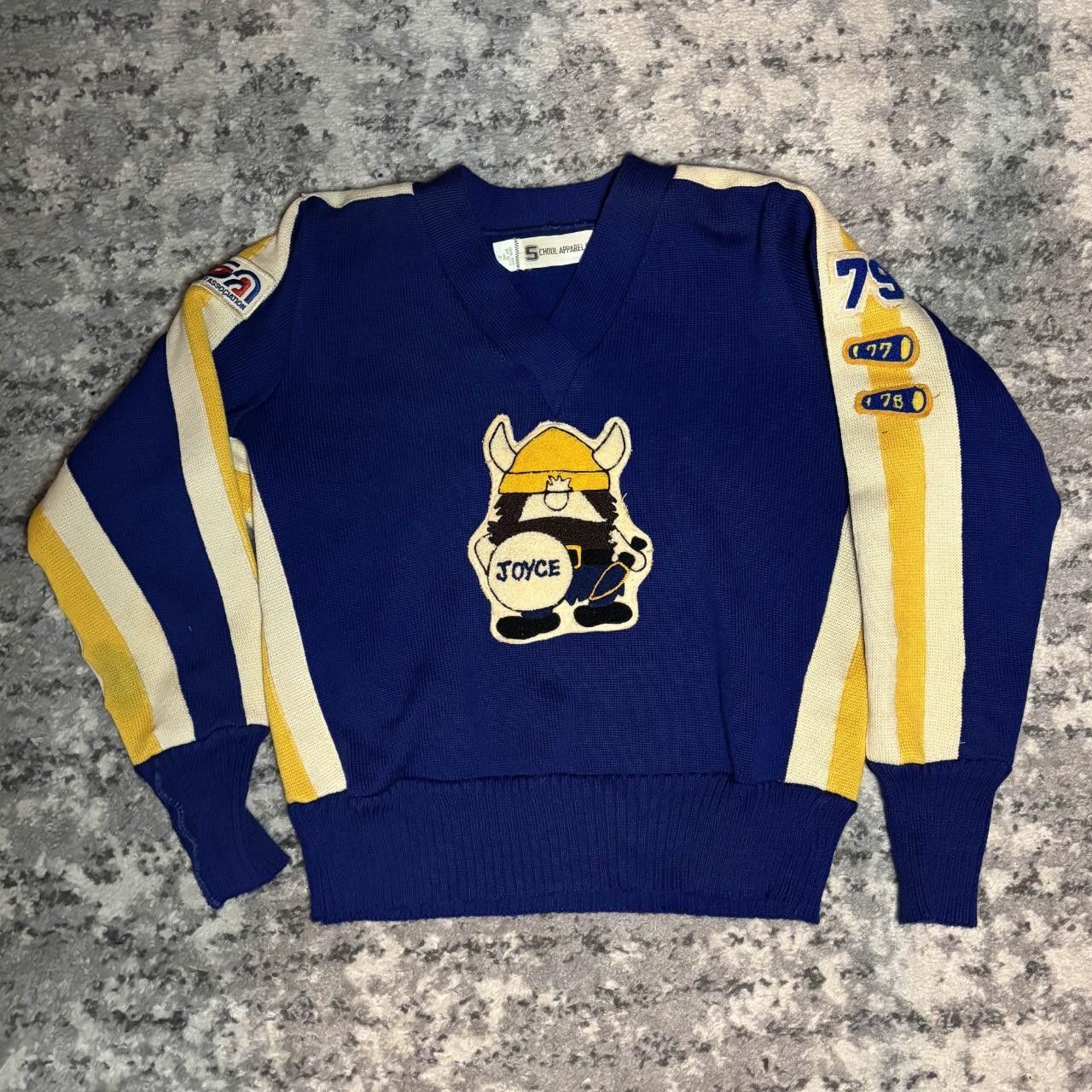 Vintage Vintage 70s Cheer Varsity 100% Wool Knit Sweater Size S / US 4 / IT 40 - 1 Thumbnail