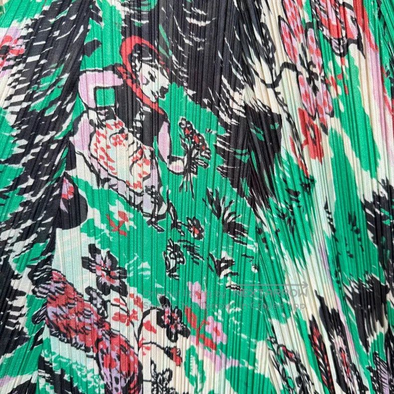 Issey Miyake Issey Miyake size:5 Green Midi Skirt Size 22" - 3 Thumbnail