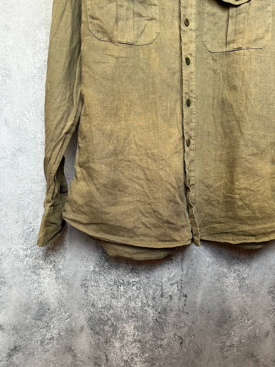 Ralph Lauren Ralph Lauren 100% Linen Vintage Military Sunfaded Shirt LS Size M / US 6-8 / IT 42-44 - 7 Thumbnail
