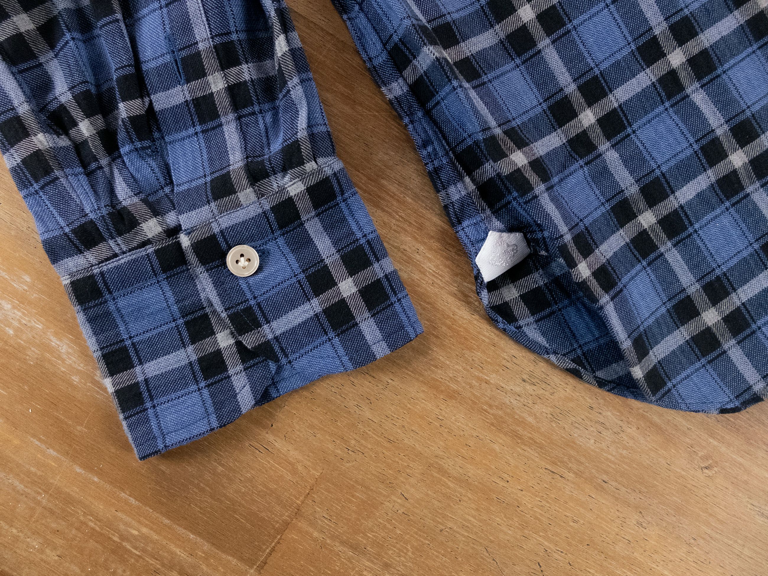 Luigi Borrelli BORRELLI Napoli blue cotton plaid dress shirt Size 42 / 16.5 Size US XL / EU 56 / 4 - 4 Thumbnail