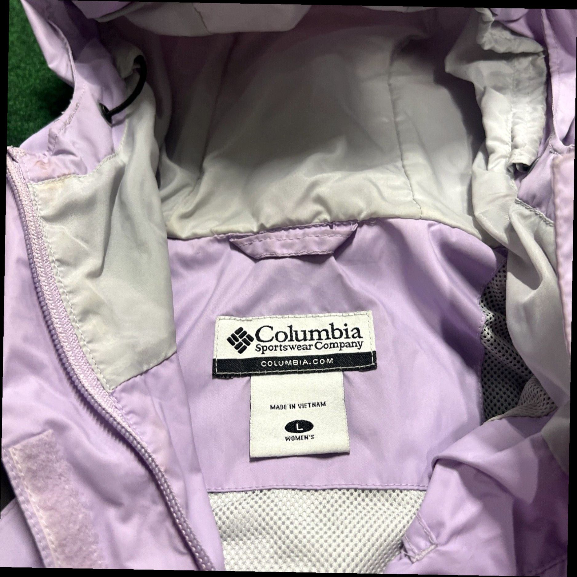 Vintage Columbia Jacket Windbreaker Women’s Large Shell Omni Tech Long Purple Hooded Size L / US 10 / IT 46 - 7 Thumbnail