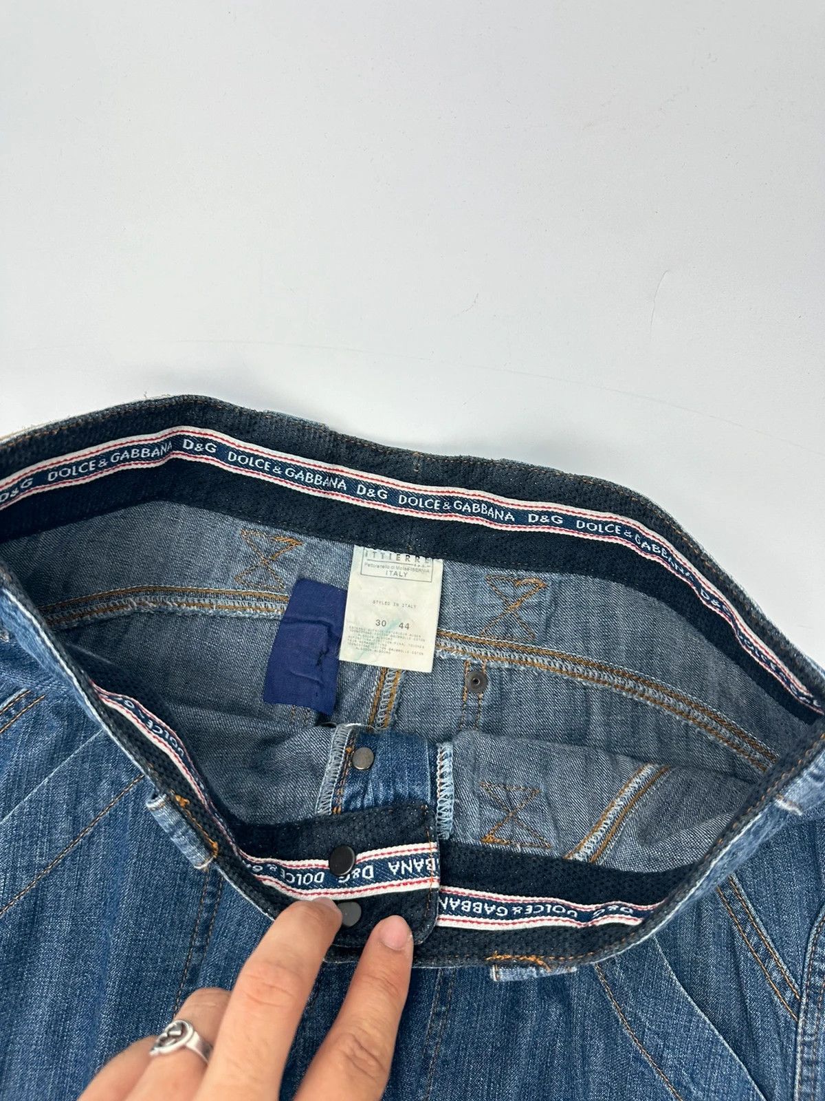 Dolce & Gabbana Dolce Gabbana SS03 Extra Long Cargo Mesh Denim Pants Size US 30 / EU 46 - 10 Thumbnail