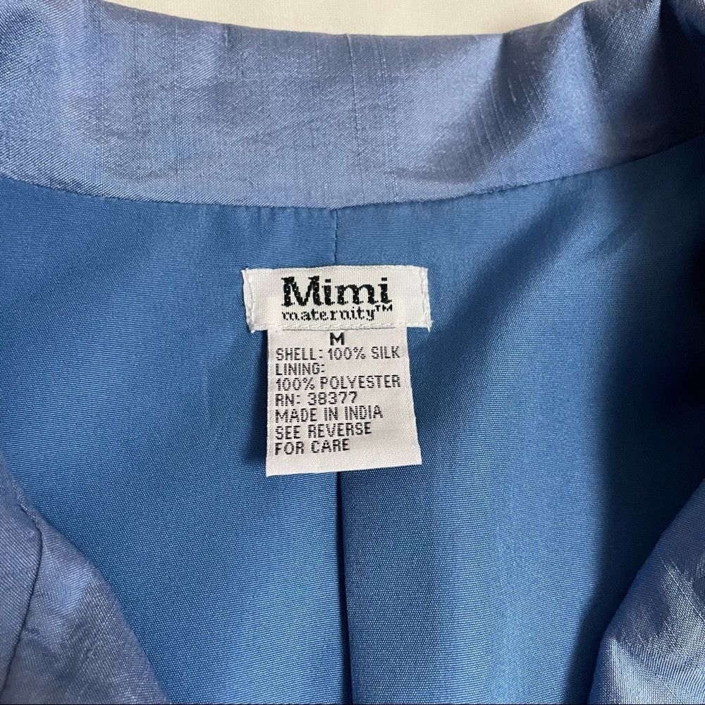Other Mimi Maternity Blue Silk 3/4 Sleeve Jacket Size M Size M / US 6-8 / IT 42-44 - 6 Thumbnail