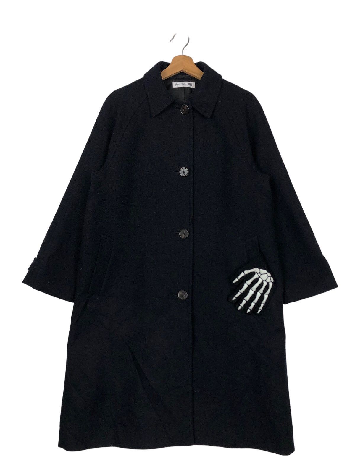 JW Anderson 🔥Rich Black - Fly Coats Long Jacket Wool Herringbone Size US S / EU 44-46 / 1 - 1 Thumbnail