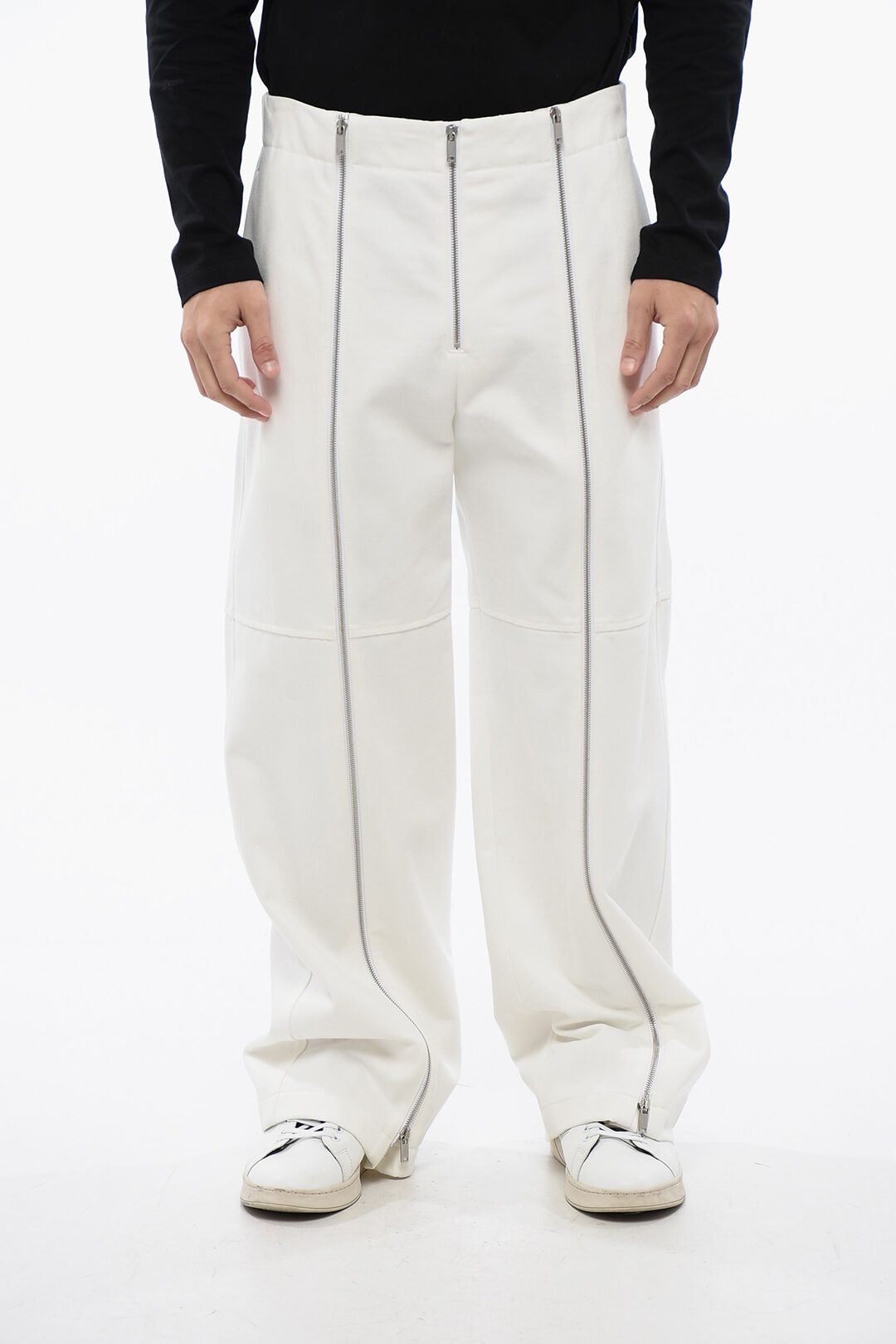 Jil Sander og1mm0625 Zipped High-Waisted Pant in White Size US 30 / EU 46 - 1 Thumbnail