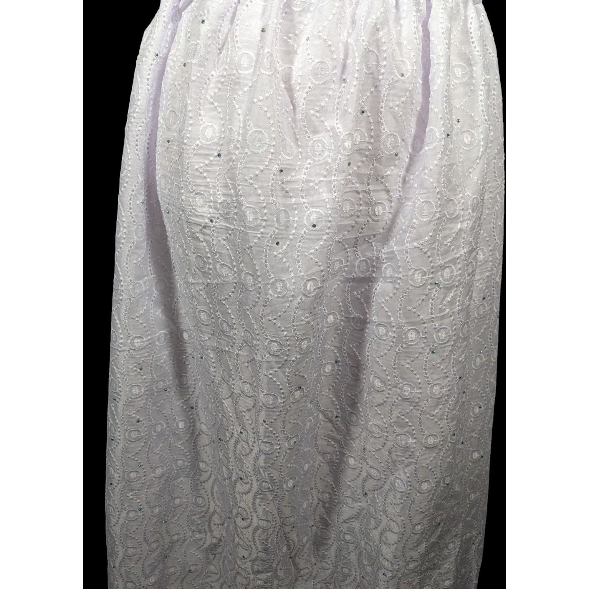 Handmade Handmade Floral Embroidered White With Purple Tint Maxi Skir Size 34" / US 12 / IT 48 - 8 Thumbnail