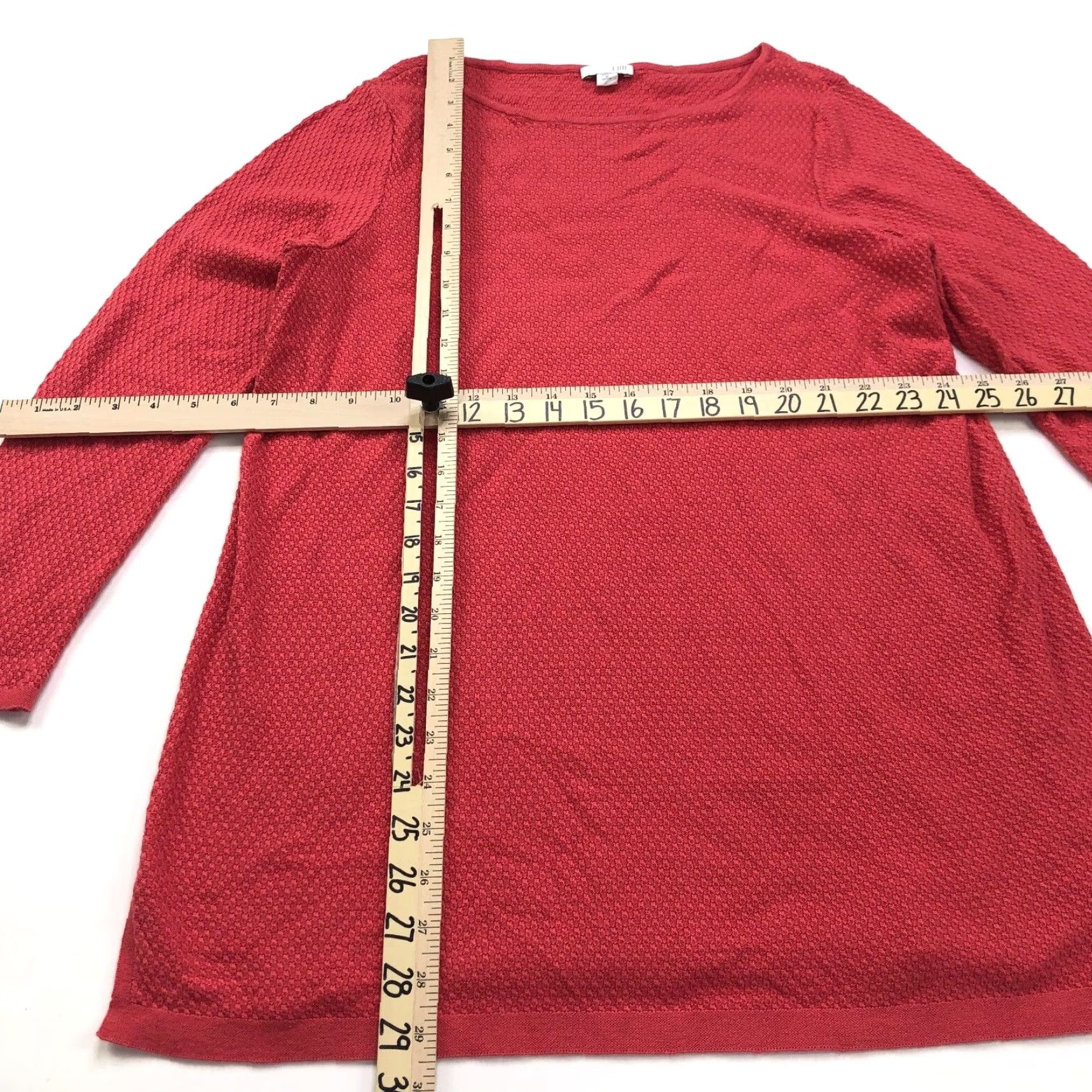 J. Jill J. Jill Medium Petite Knit Textured Pullover Sweater Orange Women’s Slim Fit Round Neck Knitwear Everyday Casual Pullover Size M / US 6-8 / IT 42-44 - 3 Thumbnail
