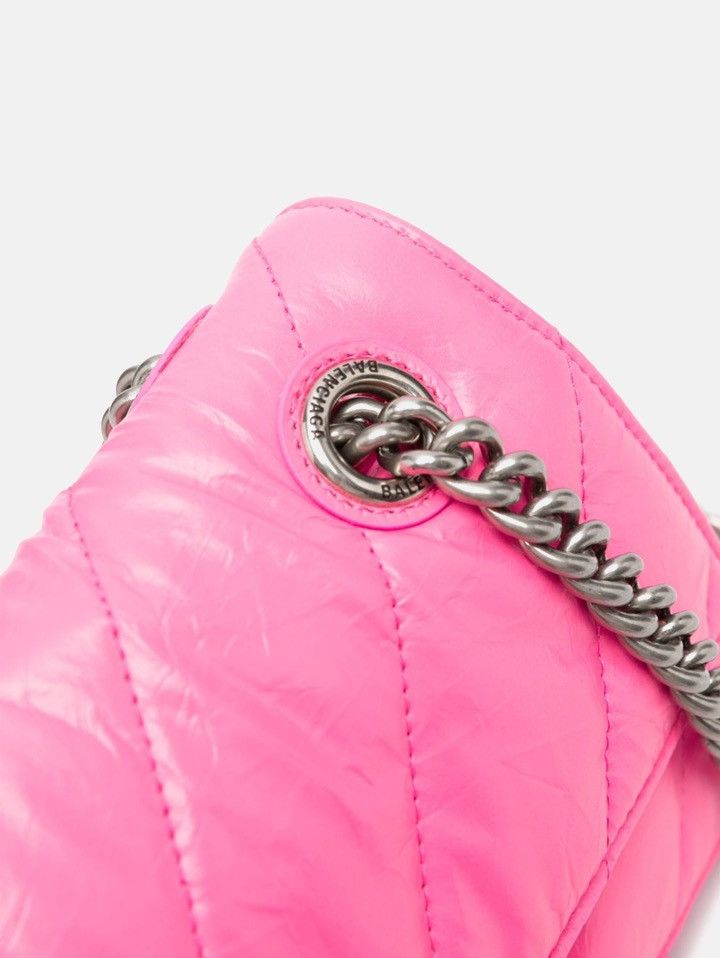 Balenciaga RRP $2.9K Balenciaga Small Crush Bright Pink Leather Size ONE SIZE - 3 Thumbnail