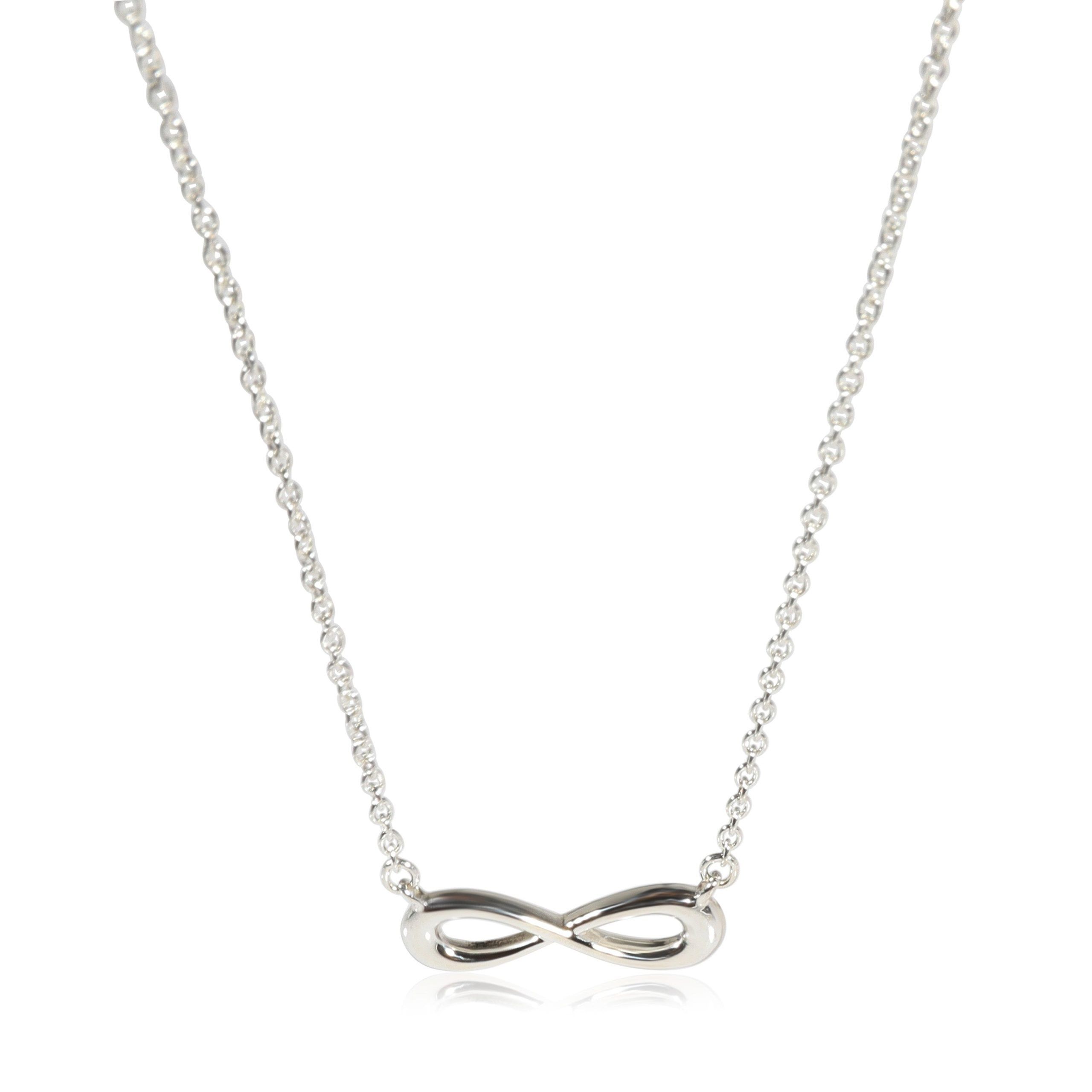 image of Tiffany Co Tiffany & Co. Mini Infinity Necklace In Sterling Silver, Women's