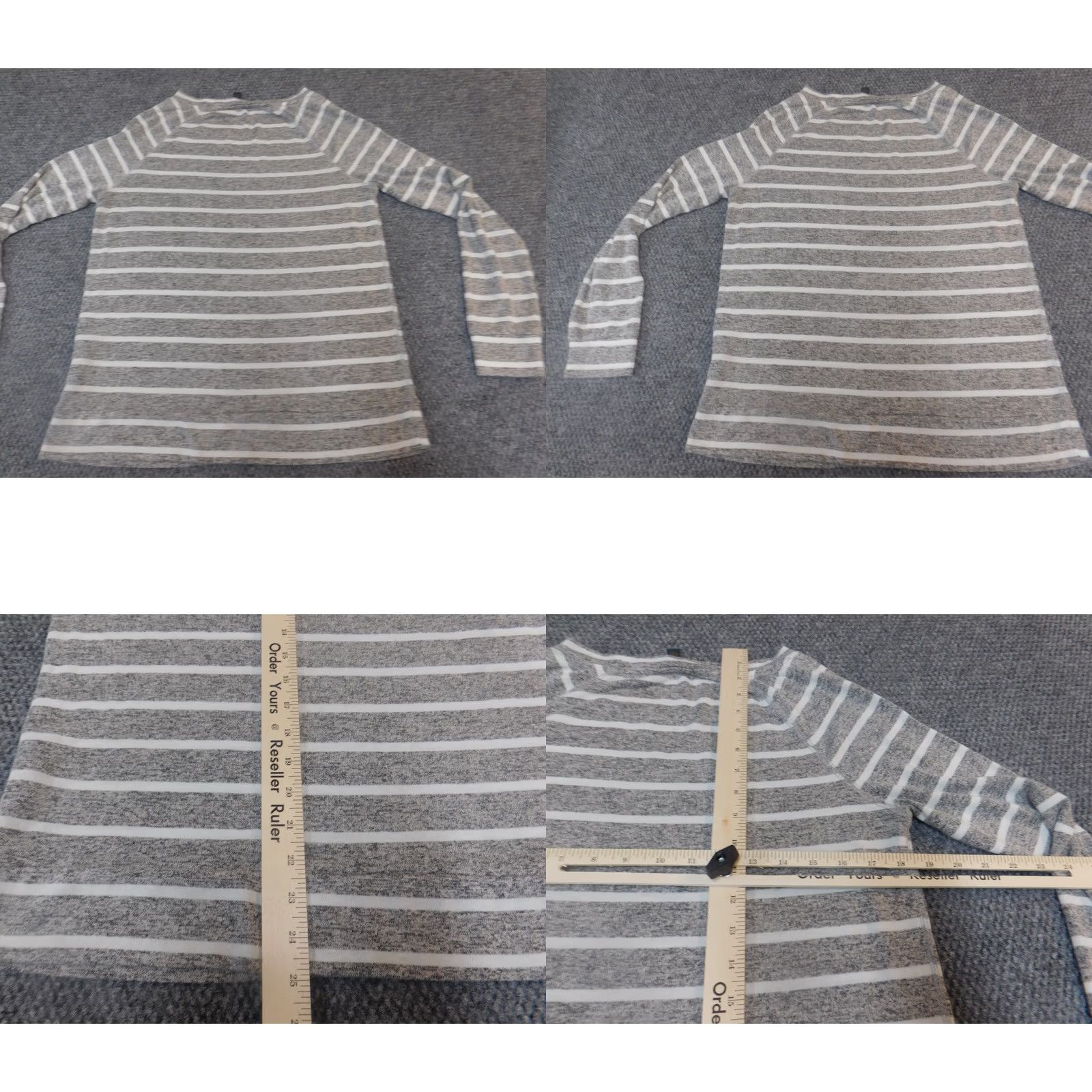 Vintage 41Hawthorn Sweater Pullover Dolman Sleeve L Gray Striped Crew Neck Women's Regular Knit Lightweight Vintage No Size L / US 10 / IT 46 - 8 Thumbnail