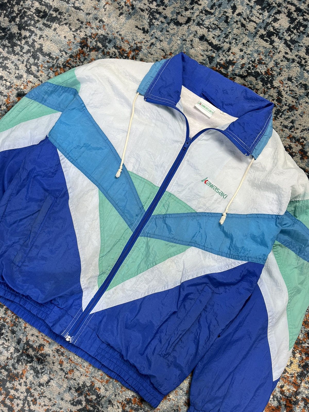 Vintage Vintage 80s Kawasaki crazy track jacket bomber racing rave Size US L / EU 52-54 / 3 - 5 Thumbnail