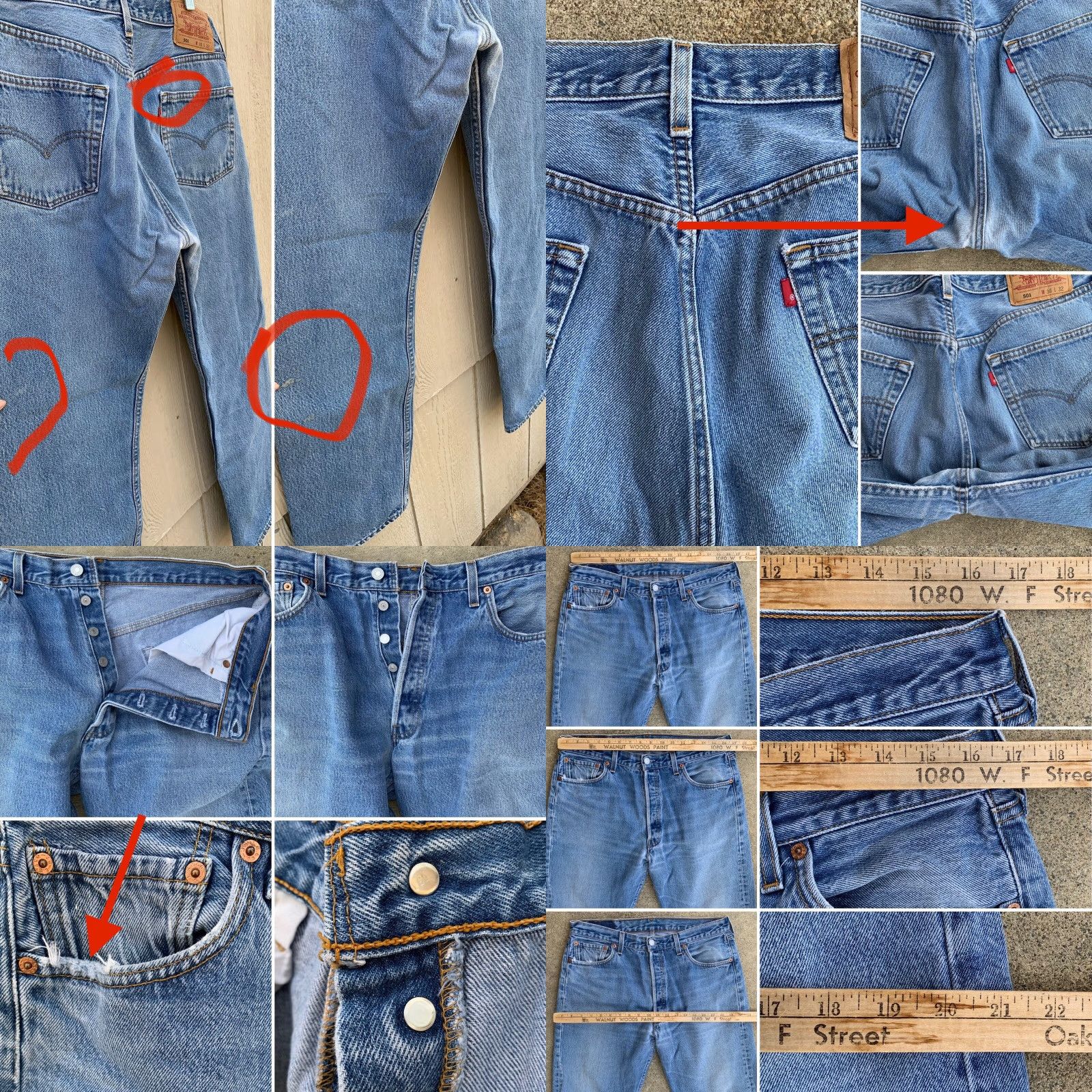 Levi's VINTAGE Levi’s jeans 501 Button Fly USA Made 34 Waist 32 Inseam Men Denim Blue 5-Pocket 501 Model Leather Belt Loops Shoes Size US 36 / EU 52 - 8 Thumbnail