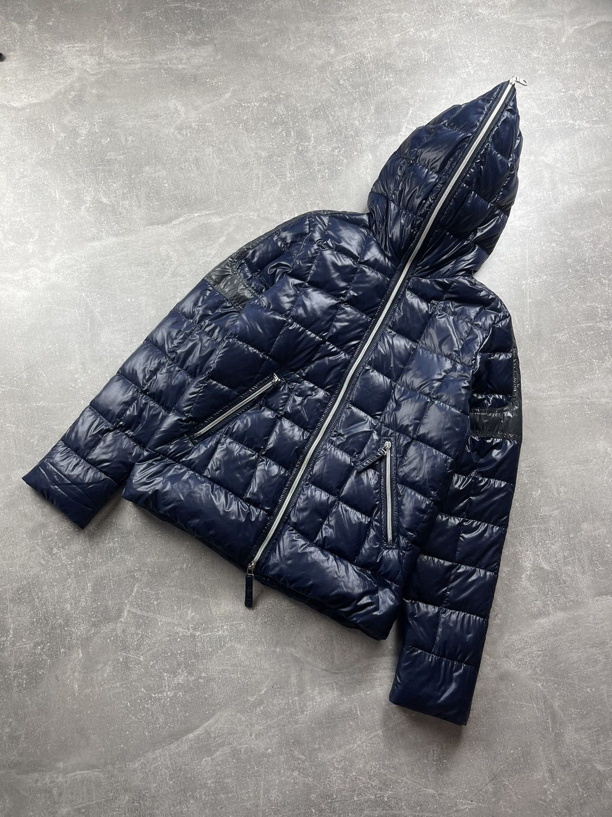 Duvetica Duvetica Hooded Goose Down Puffer Jacket Navy Blue Size 52 Size US L / EU 52-54 / 3 - 2 Thumbnail