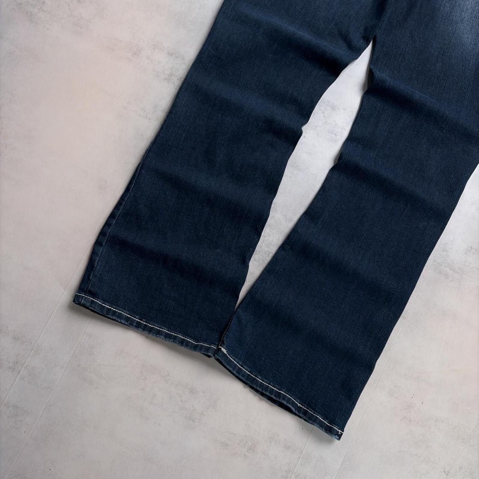 Other Y2K Blue Sexy Couture Grunge Gothic Bootcut Denim Jeans Size 31" - 4 Thumbnail