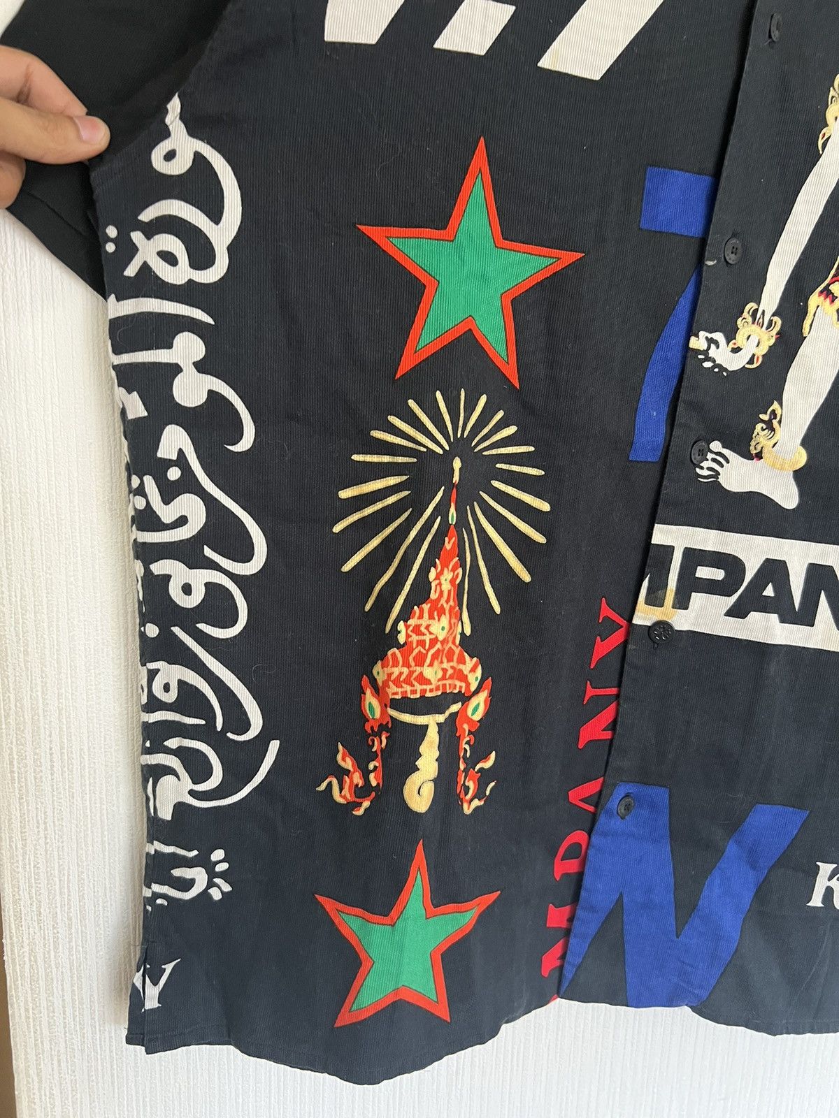 Kansai Yamamoto SUPER RARE🔥90s Kansai Man Buddha Jacquard Camp Collar Shirt Size US L / EU 52-54 / 3 - 6 Thumbnail