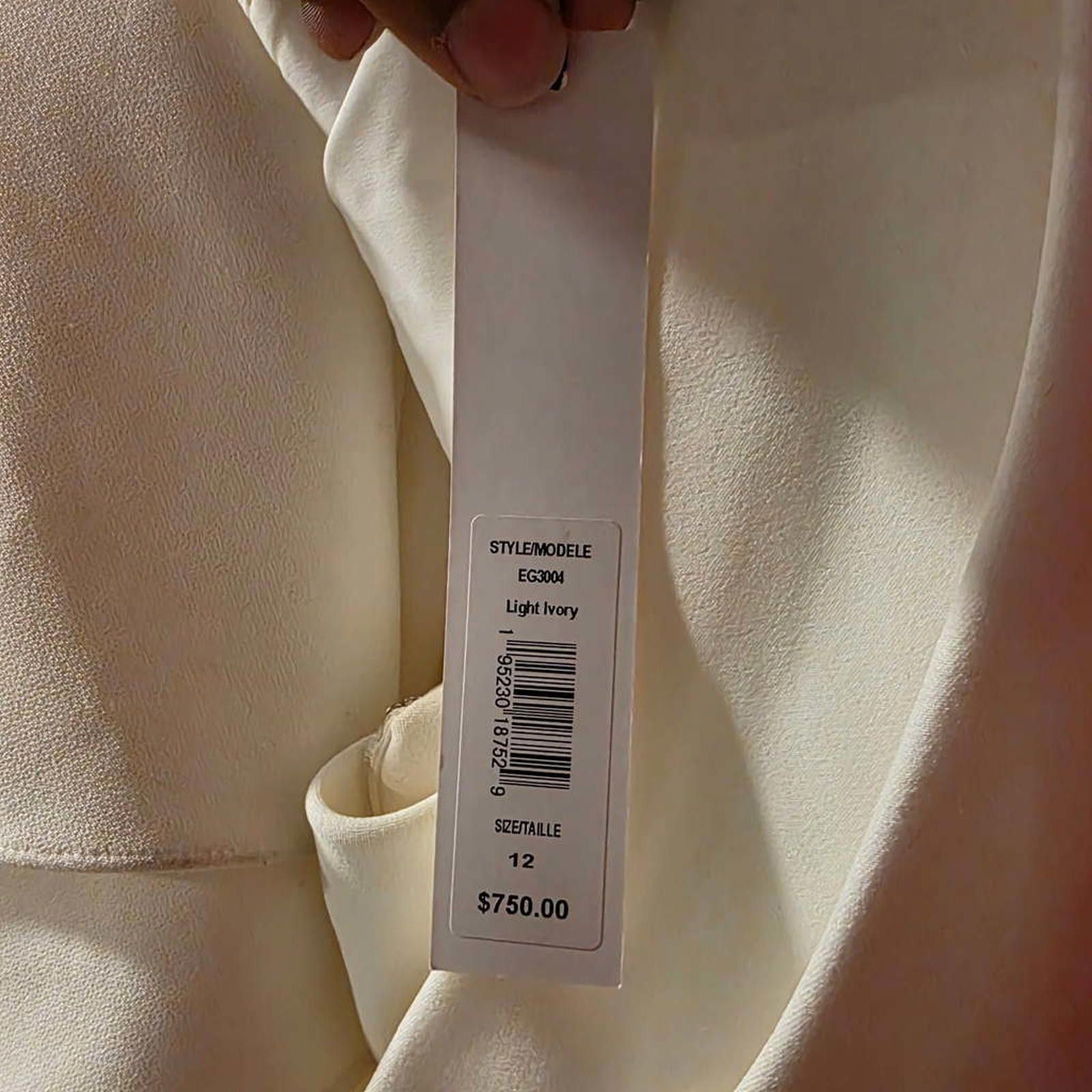 Other NWT Badgley Mischka Asymmetrical Gown Light Ivory Size 12 Size XL / US 12-14 / IT 48-50 - 3 Thumbnail