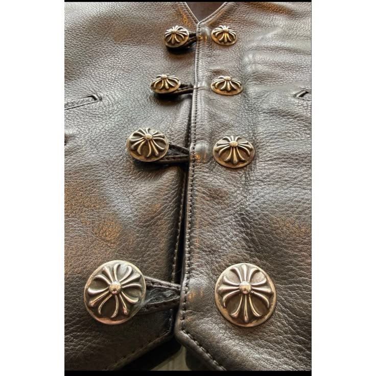 Chrome Hearts CH 8B Leather Vest Size US S / EU 44-46 / 1 - 2 Thumbnail
