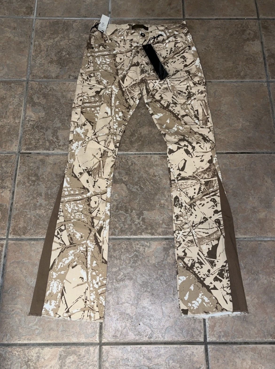 Designer KDNK Skinny Flared Jeans Sz 30 Wide Bottoms Camo Size US 30 / EU 46 - 1 Thumbnail