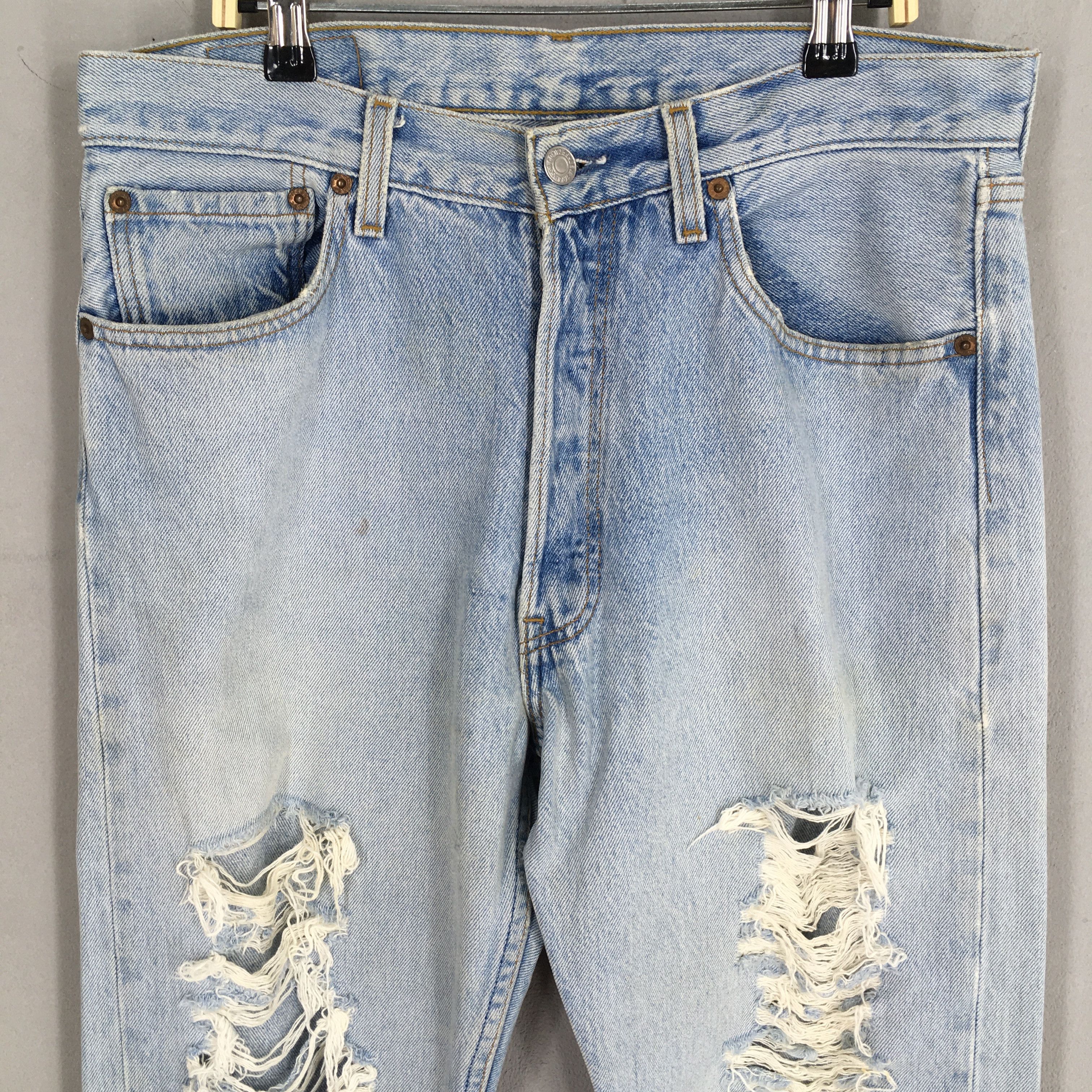Levi's Size 30x31.5 Vintage 90s Levi's 501 Stonewash Jeans S1875 Size 30" / US 8 / IT 44 - 2 Thumbnail