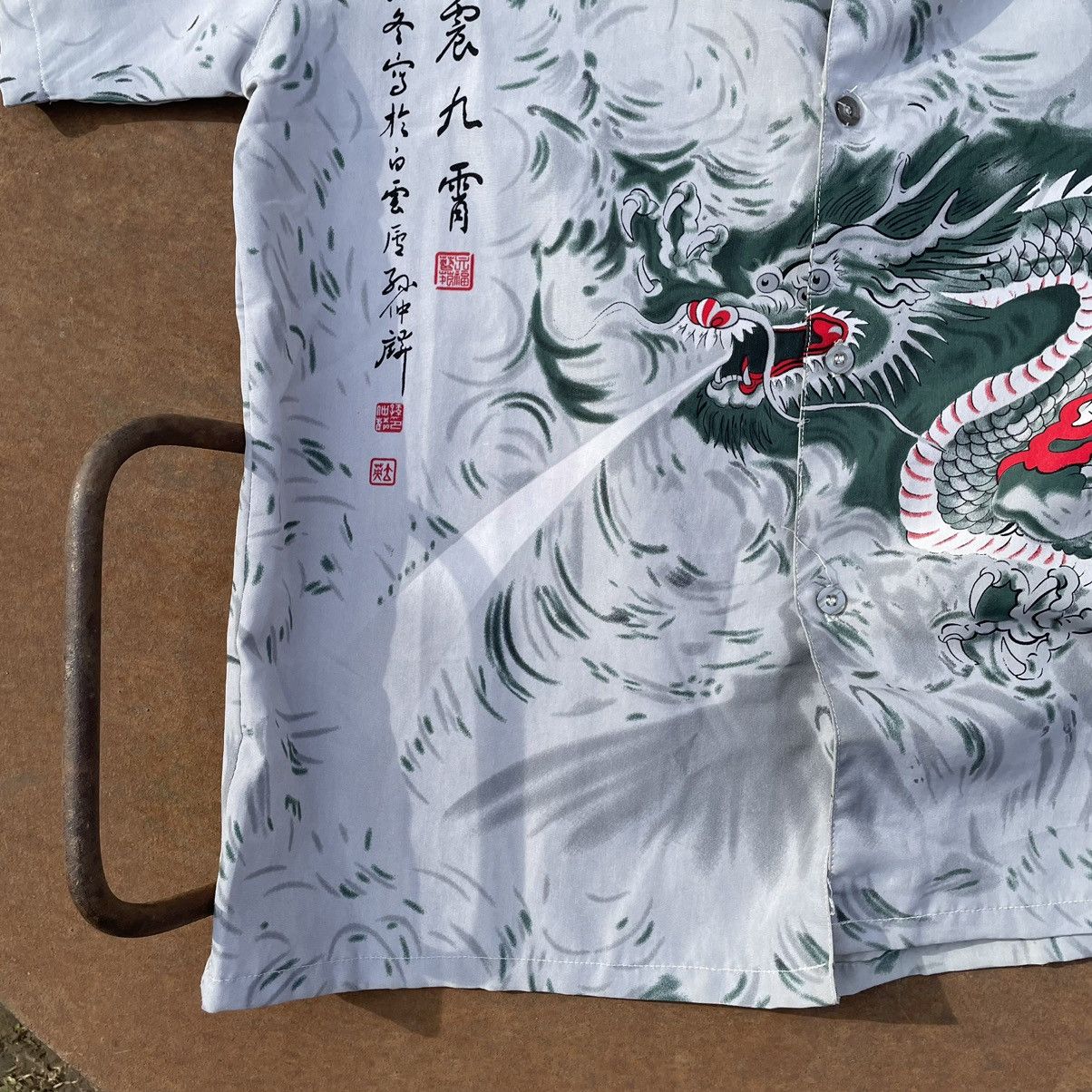 Japanese Brand × Vintage Vintage Shirts Dragon Green Size S Streetwear 90s Y2K Size US S / EU 44-46 / 1 - 7 Thumbnail