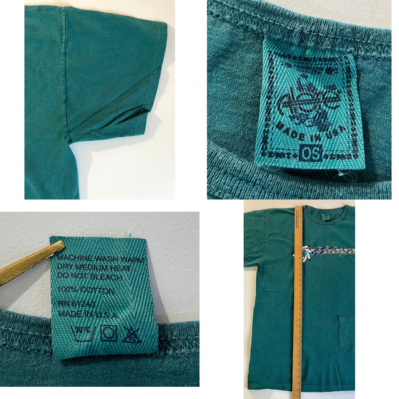 Vintage VINTAGE Alore Women’s Tunic Shirt One Size Green 90s USA Pocket Tee Oversized Size ONE SIZE - 8 Thumbnail
