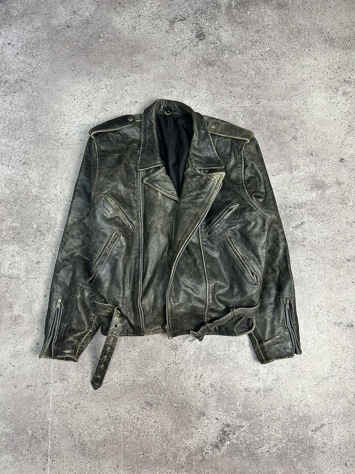 Vintage Rare🔥🔥 Leather Jacket Archival Y2K Moto Distressed Size US XL / EU 56 / 4 - 2 Thumbnail