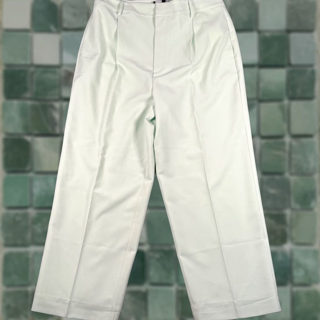 Vintage Royalty by Maluma Mens 38 Pleated Wide-Leg Trousers Mint Green NWT Size US 38 / EU 54 - 1 Thumbnail