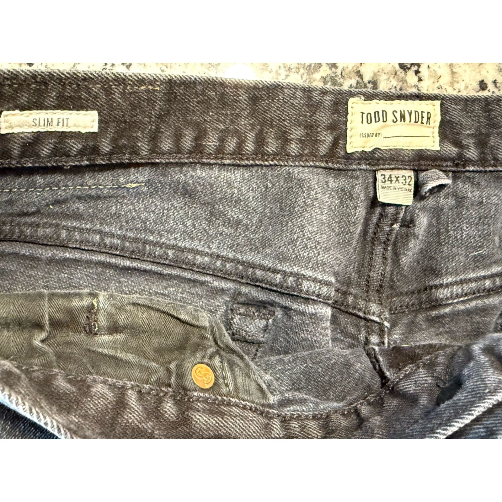 Todd Snyder VINTAGE Todd Snyder Men's Slim Fit Black Denim Jeans 34x32 Straight Pocket 90s City Style Size US 34 / EU 50 - 4 Thumbnail