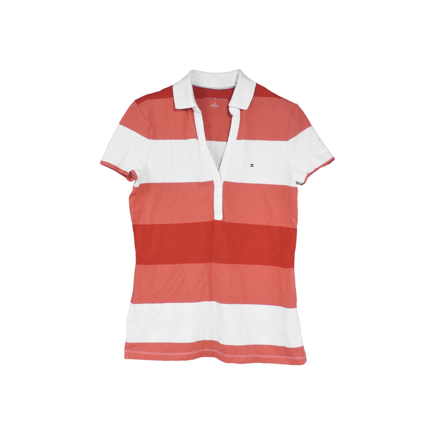 Tommy Hilfiger TOMMY HILFIGER VNECK STRIPED POLO SHIRT Size S / US 4 / IT 40 - 1 Thumbnail