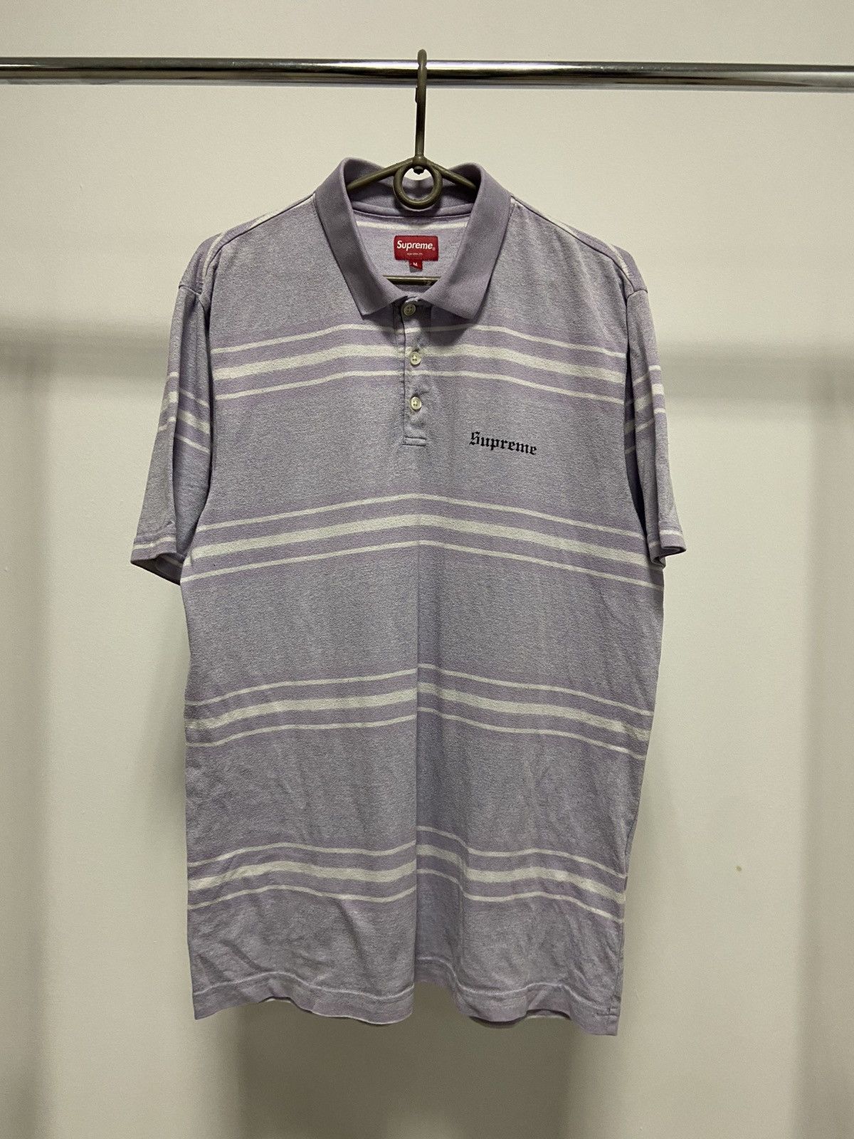 【完売品】supreme STRIPED COLLAR TERRY POLO Supreme Striped Collar Terry Polo (SS17) - $98