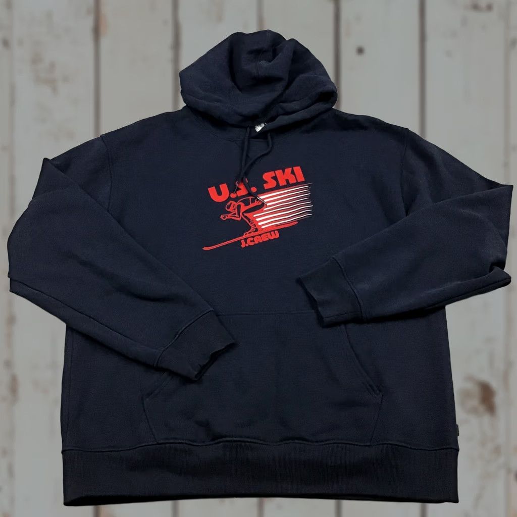 J.Crew J. Crew Hoodie Mens Large Blue Logo Pullover Sweatshirt Size US L / EU 52-54 / 3 - 1 Thumbnail