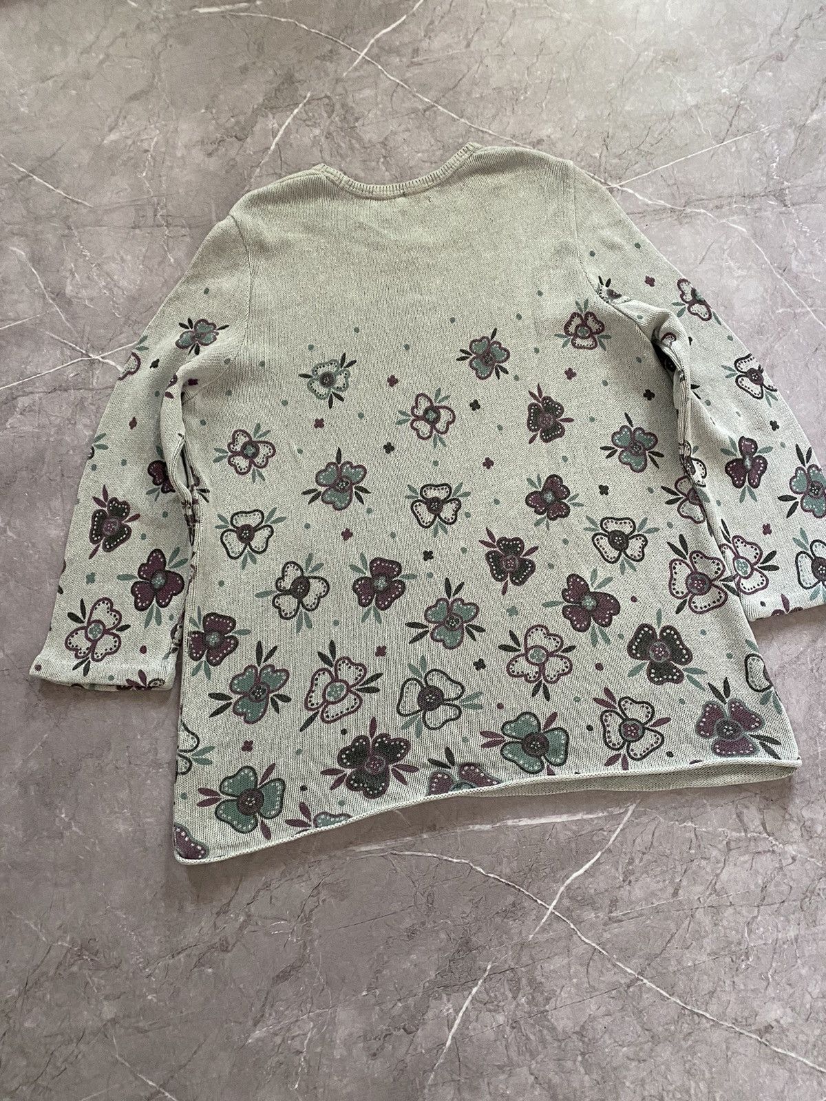 Designer × Gudrun Sjoden Rare Gudrun Sjoden Gray Sweater Floral Flowers Print Size L Size L / US 10 / IT 46 - 15 Thumbnail