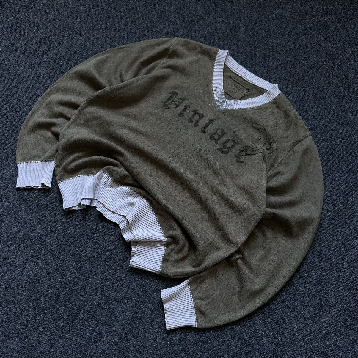 Le Grande Bleu (L.G.B.) VTG Knit V Neck Sweater Vintage Green Y2K 00s Size M Grunge Size US M / EU 48-50 / 2 - 1 Thumbnail