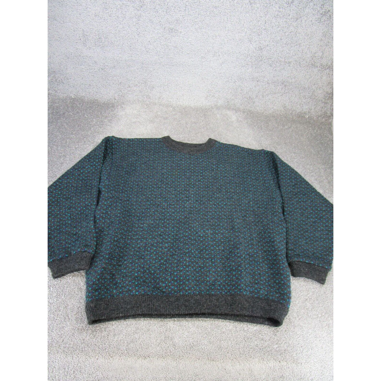 image of Vintage L.l Bean Sweater Mens 2Xl Knit Green Wool Blend Birdseye Norway in White