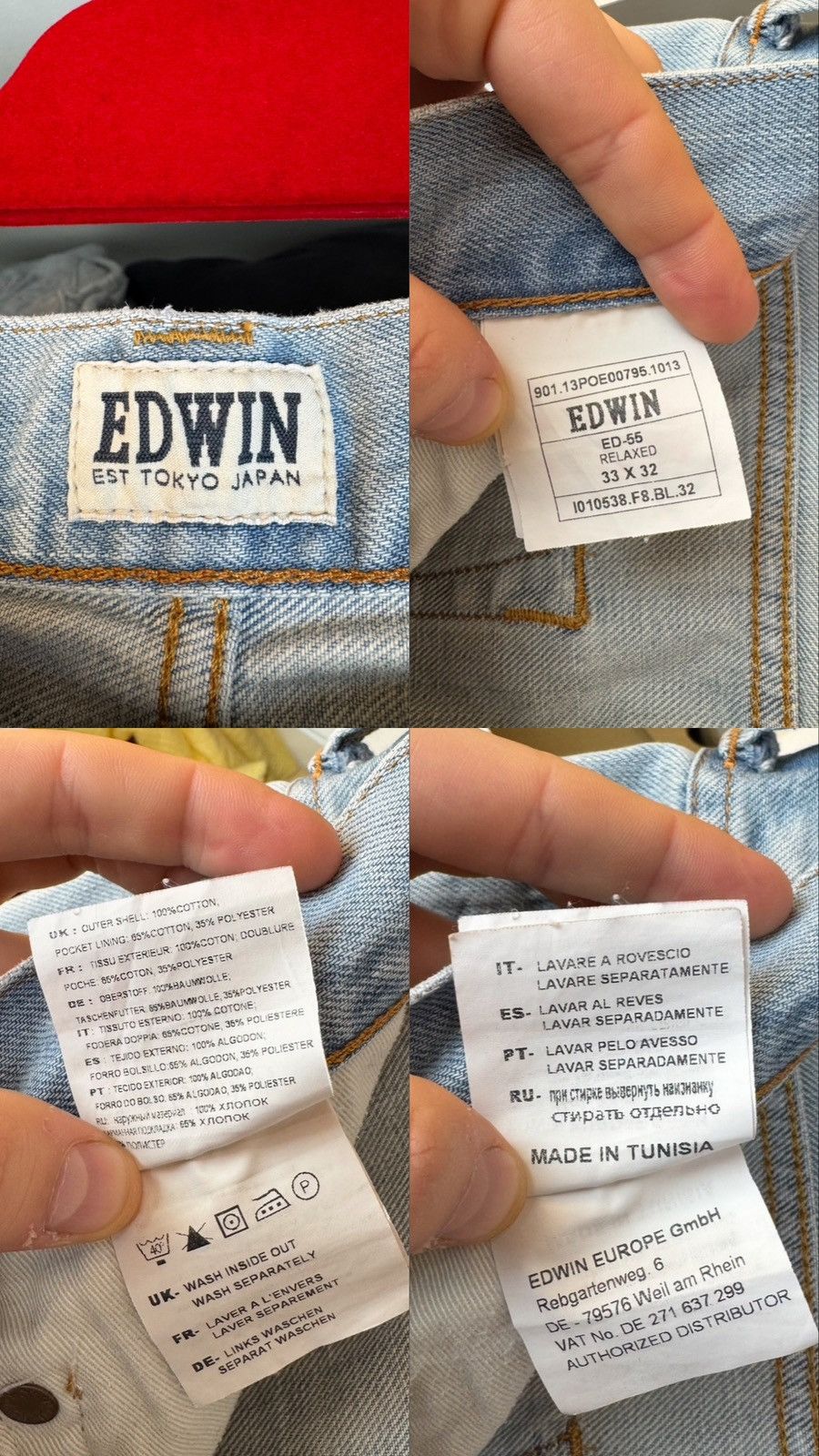 Edwin Edwin ED-55 Relaxed Denim Jeans Size US 33 - 3 Thumbnail