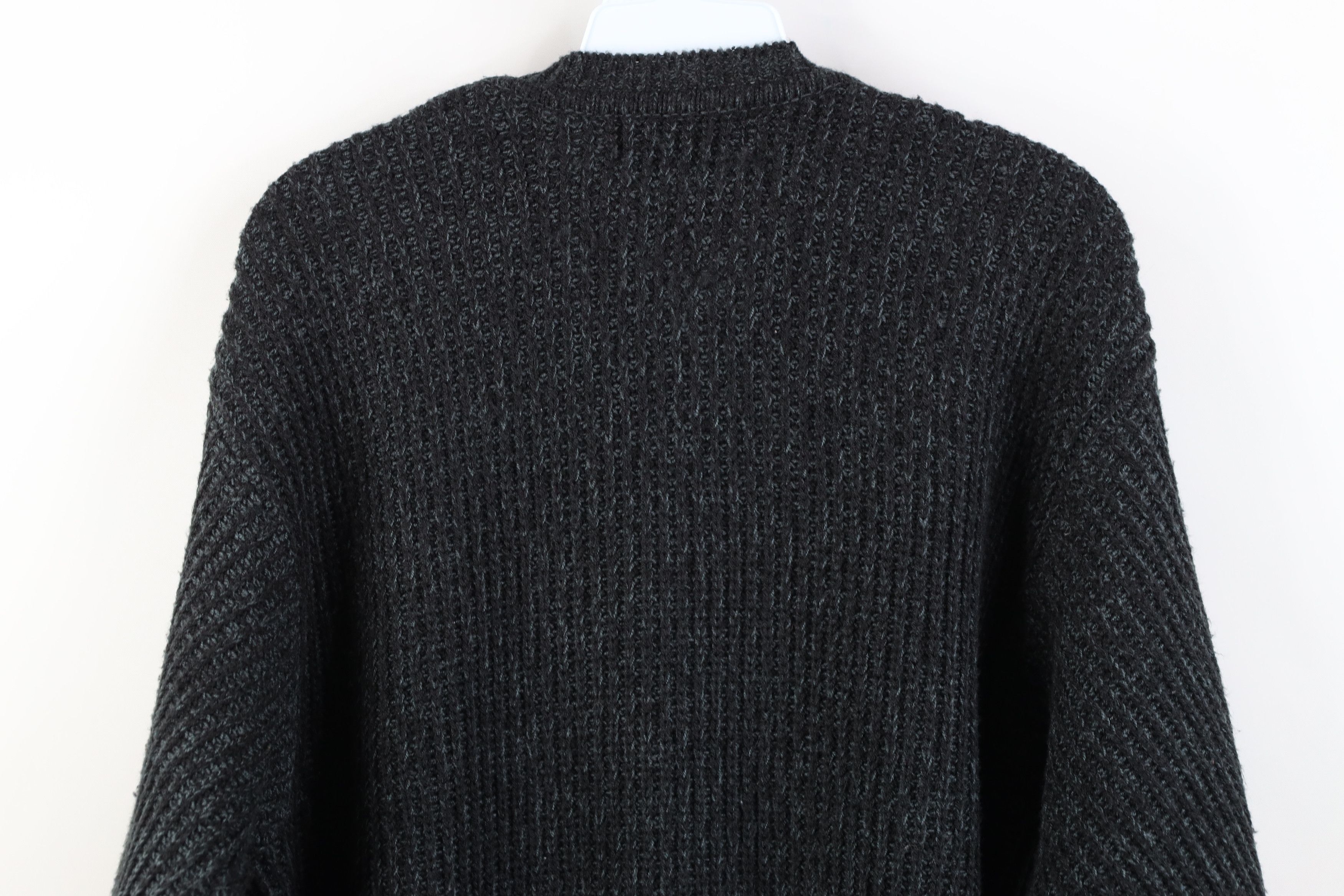 Vintage Vintage 90s Streetwear Ribbed Knit Crewneck Sweater Gray Size US M / EU 48-50 / 2 - 9 Thumbnail