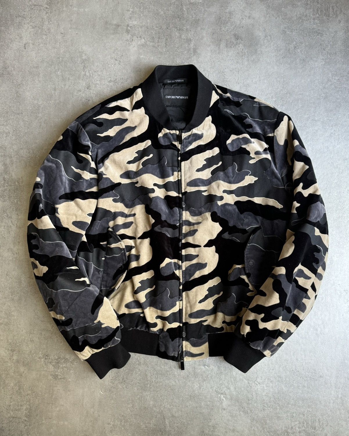 AW2020 Emporio Armani Military Camo Navy Bomber Jacket - Bombers