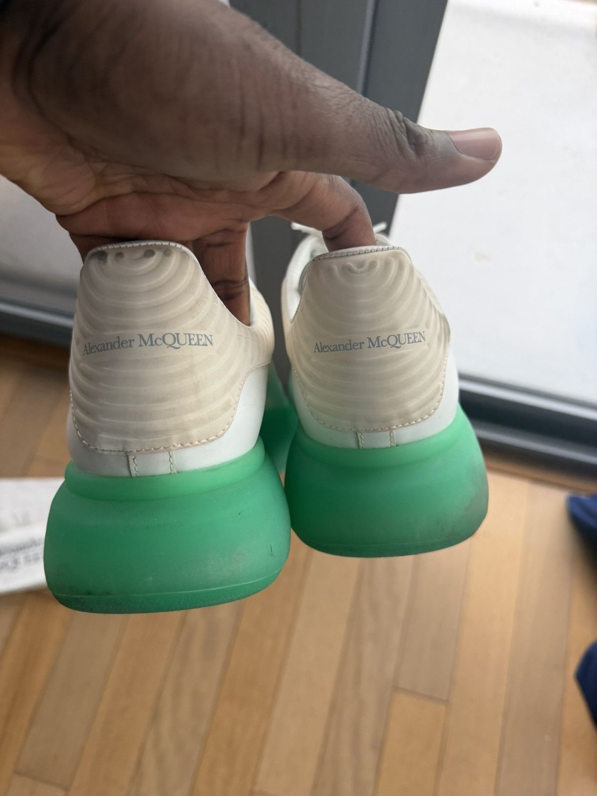 Alexander McQueen Alexander McQueen Oversized Sneakers White Green Size 12 Size US 12 / EU 45 - 6 Thumbnail