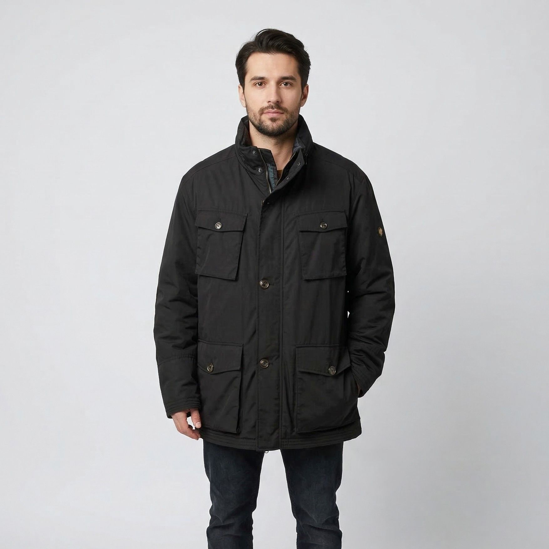 BRAX BRAX Men 42 54 L Jacket Black Hamilton Lyocell Padded 7042 Size US L / EU 52-54 / 3 - 1 Thumbnail
