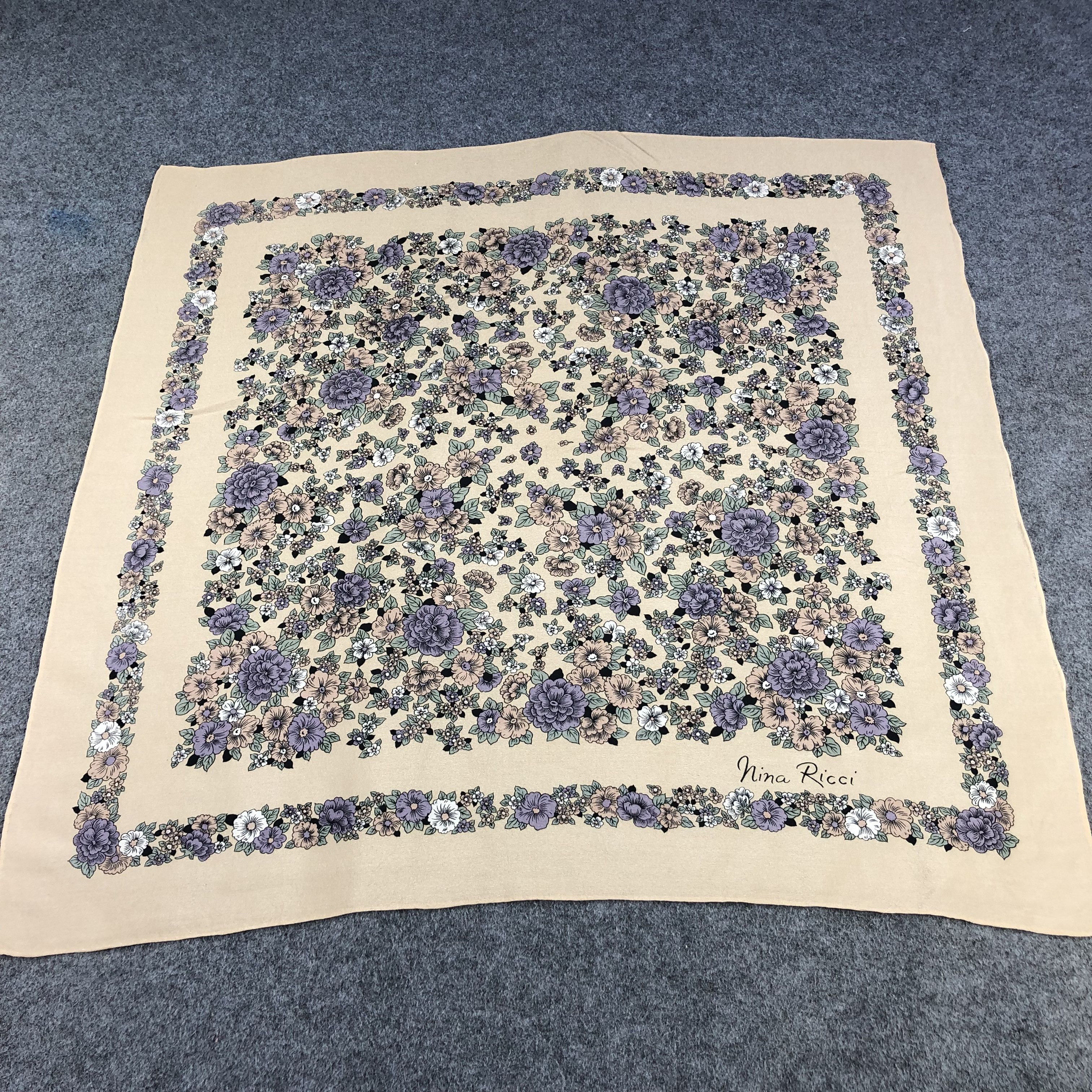 Nina Ricci Floral Hand Rolled Silk Scarf M872