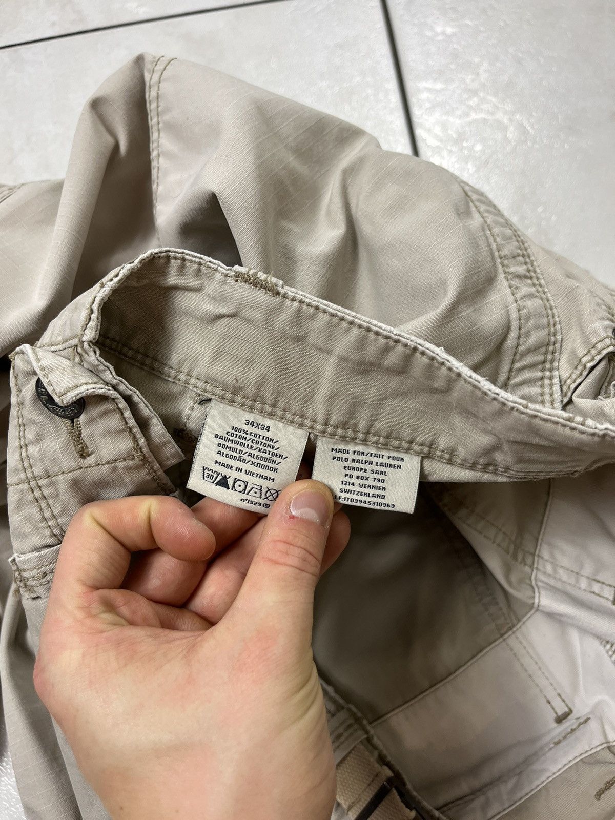 Polo Ralph Lauren × Ralph Lauren × Vintage Vintage Ralph Lauren distressed washed thrashed cargo pants Size US 34 / EU 50 - 22 Thumbnail