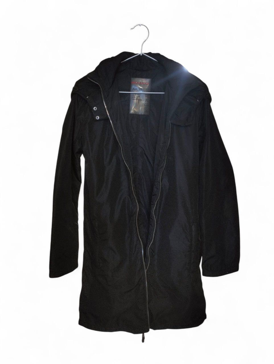 Prada Prada Black Polyester Hooded Long Line Rain Jacket Size S / US 4 / IT 40 - 2 Thumbnail